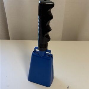 Blue Handheld Cowbell with Black Handle
